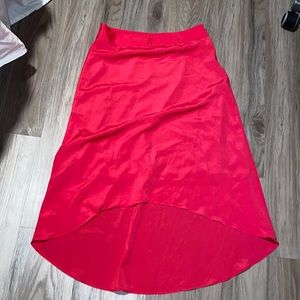 Red High Low Skirt